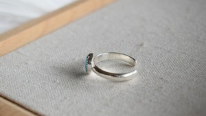 Sleeping Beauty  heart turquoise ring / cuff ring 《silver925》【受注製作】