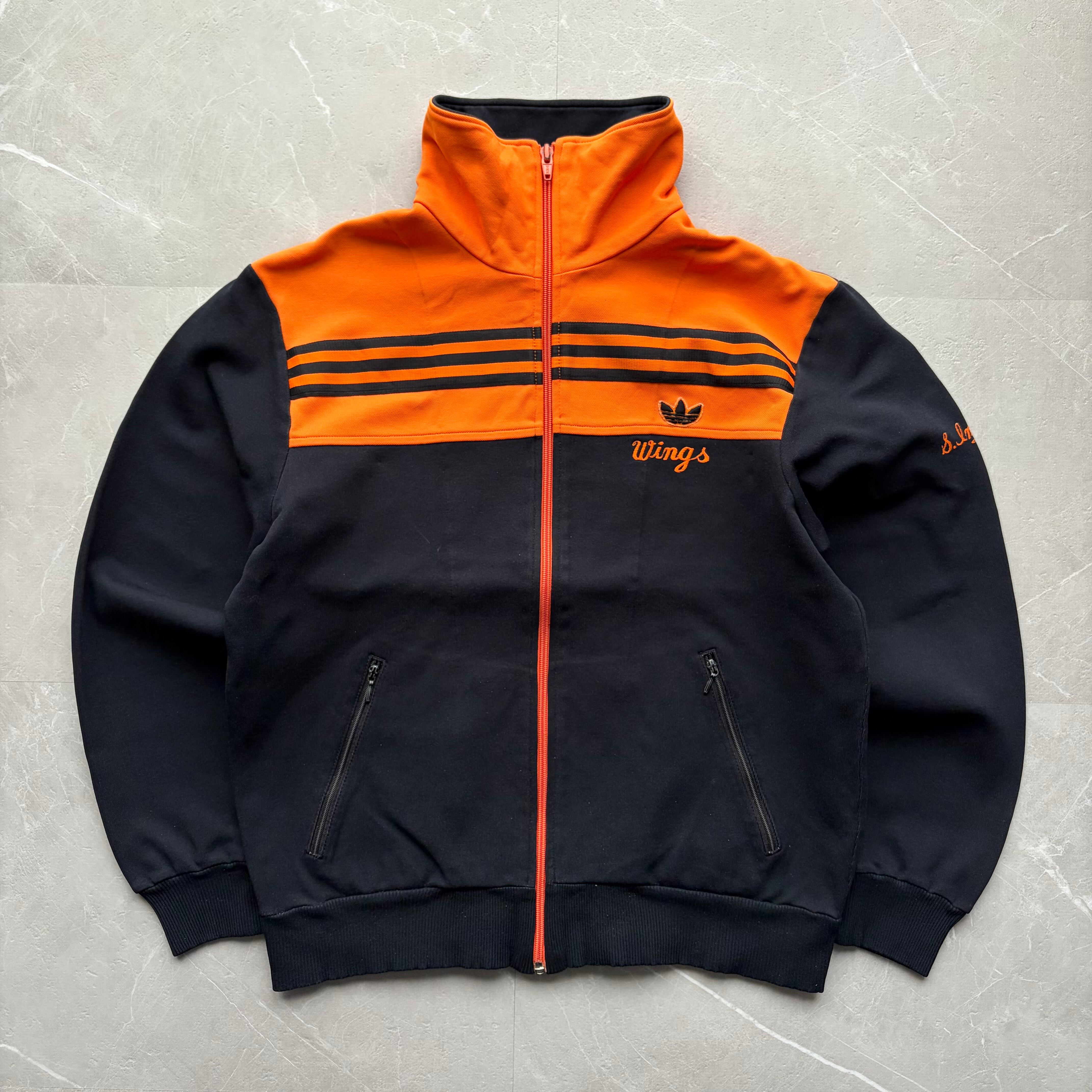 90's adidas アディダス トラックジャケット ジャージ オレンジ M商品