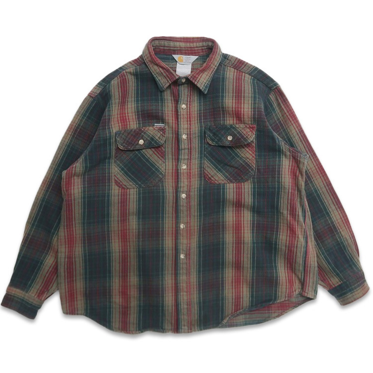 古着 90年代 カーハート Carhartt ヘビー ネルシャツ フランネル 