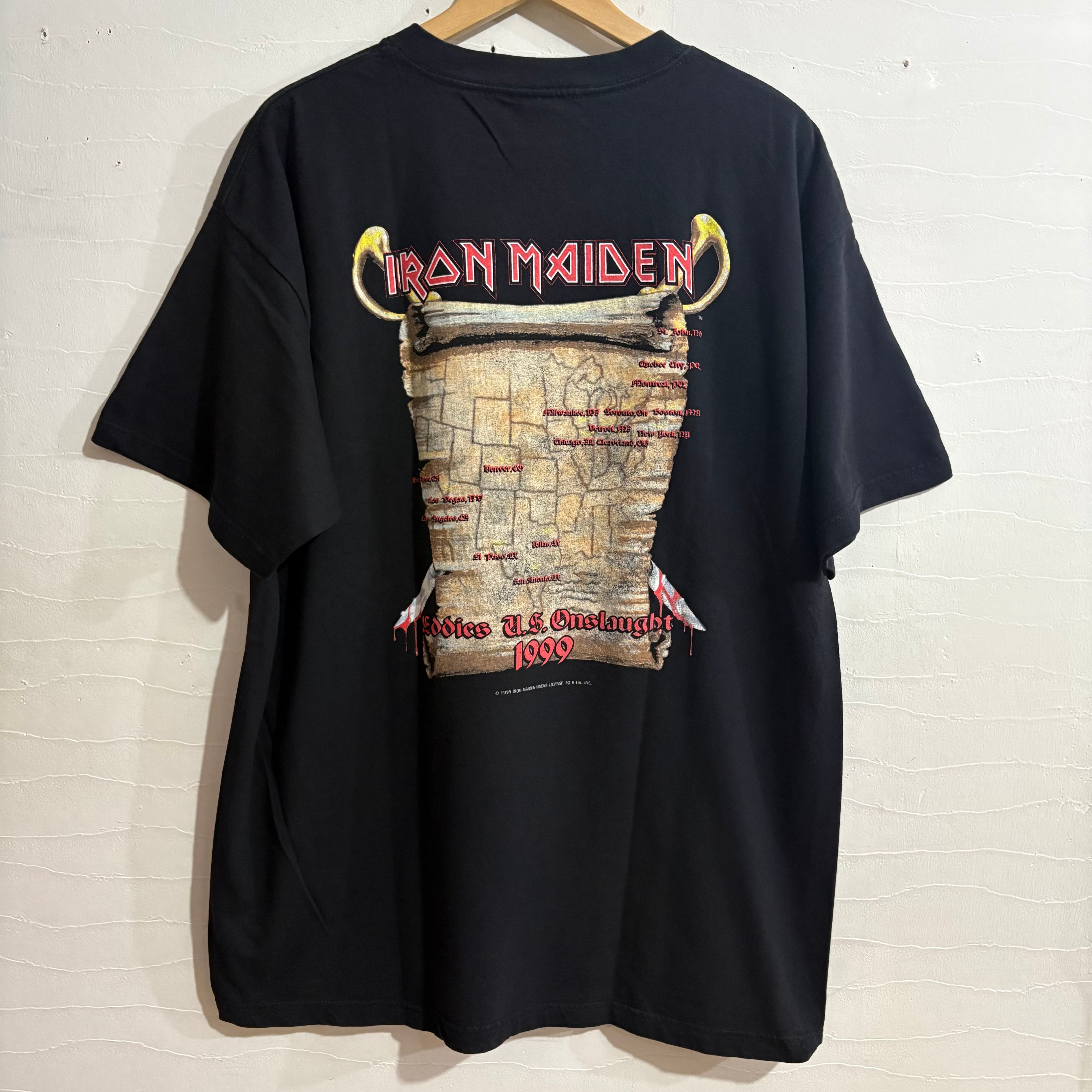 Vintage99年アイアン・メイデン北米ツアーTシャツ黒XL程度が良いです❗️ Vintage99年アイアン・メイデン北米ツアーTシャツ黒XL程度が良いです