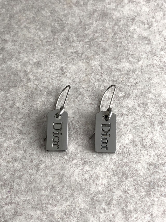 Christian Dior クリスチャン ディオール ピアス シルバー DIORロゴ vintage ヴィンテージ オールド f3yt47