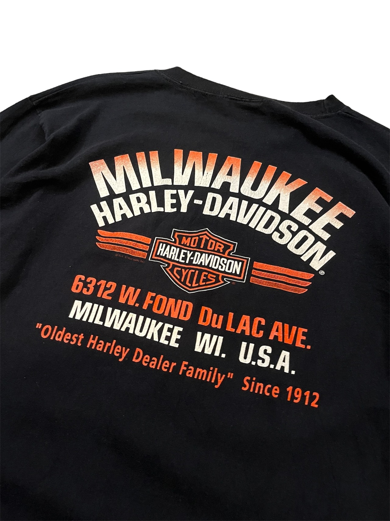 1992 Harley Davidson Fire Pattern L/S T-Shirt MILWAUKEE 90s 
