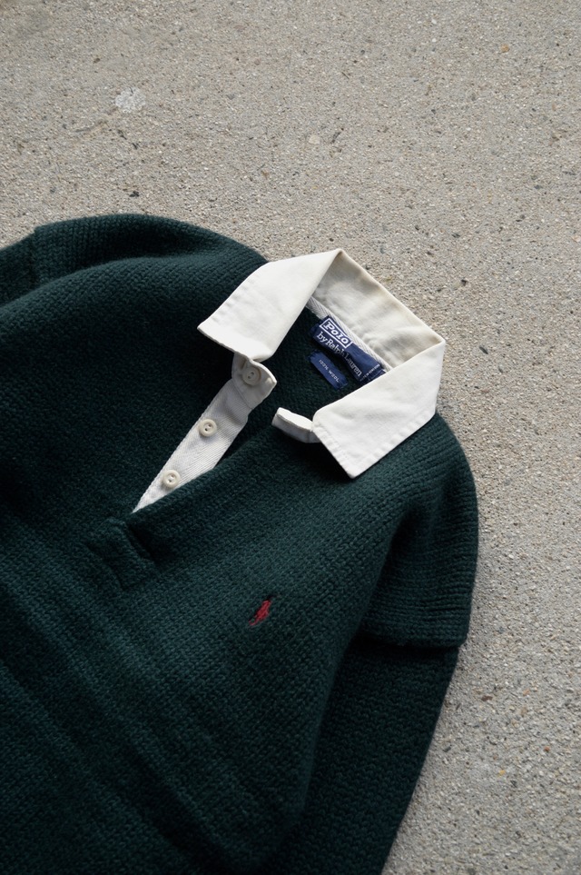 Polo Ralph Lauren 90s Wool Knit Rugger Shirts ポロラルフローレン 1990's ウールニット ラガーシャツ