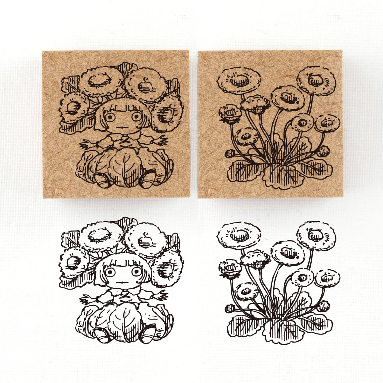 『デイジーの精霊 デジル Desile』花の精霊フローラニマ達のスタンプ 30×30mm