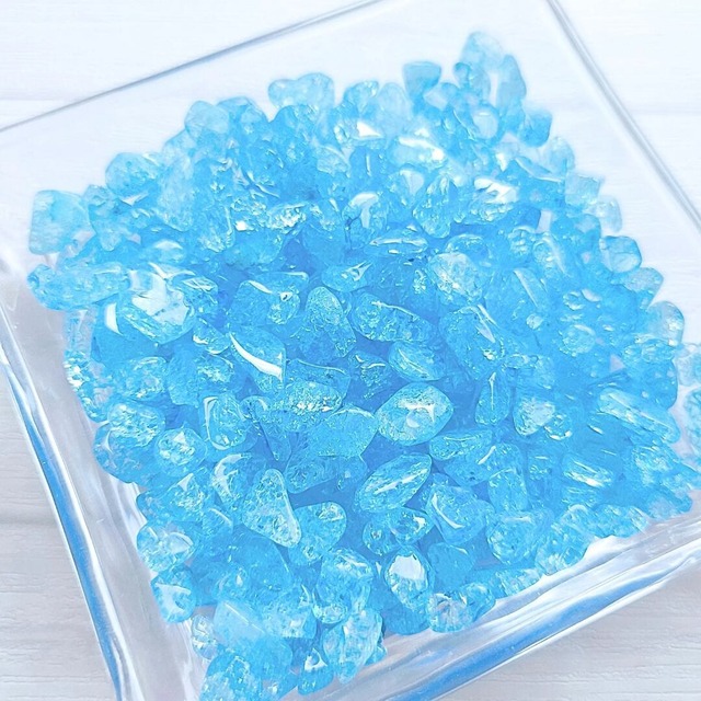 クラック水晶 ライトブルー (100g) 爆裂水晶 天然石さざれ石 穴無しチップ