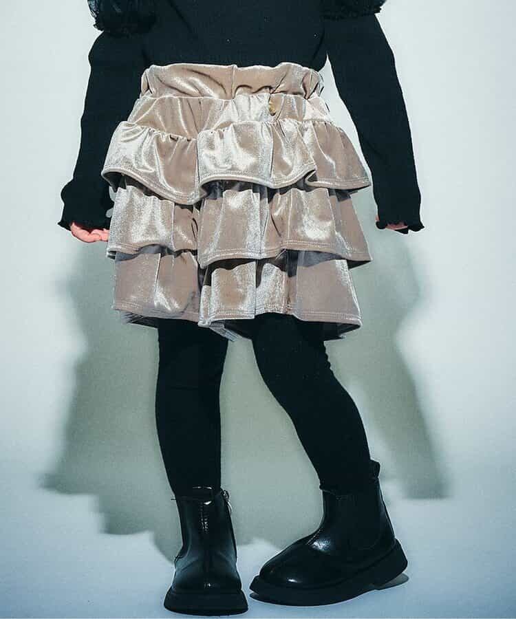 AD2012 archive フリルベロアサルエルパンツ 黒 ワイド Frill wide