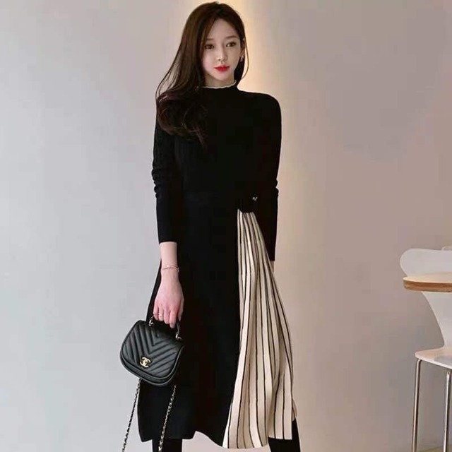 【dress】ドッキングニットワンピース　M17898