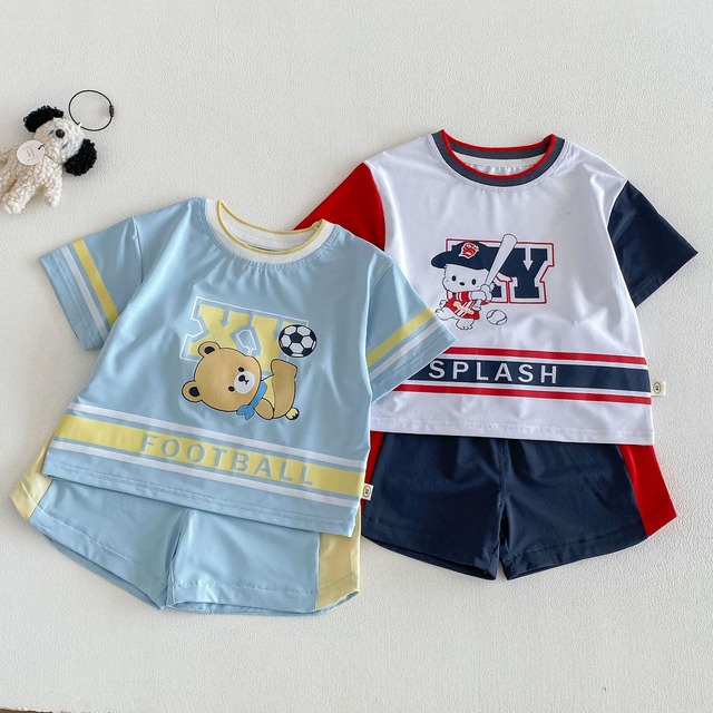 【BABY&KID】サッカーロゴセットアップ