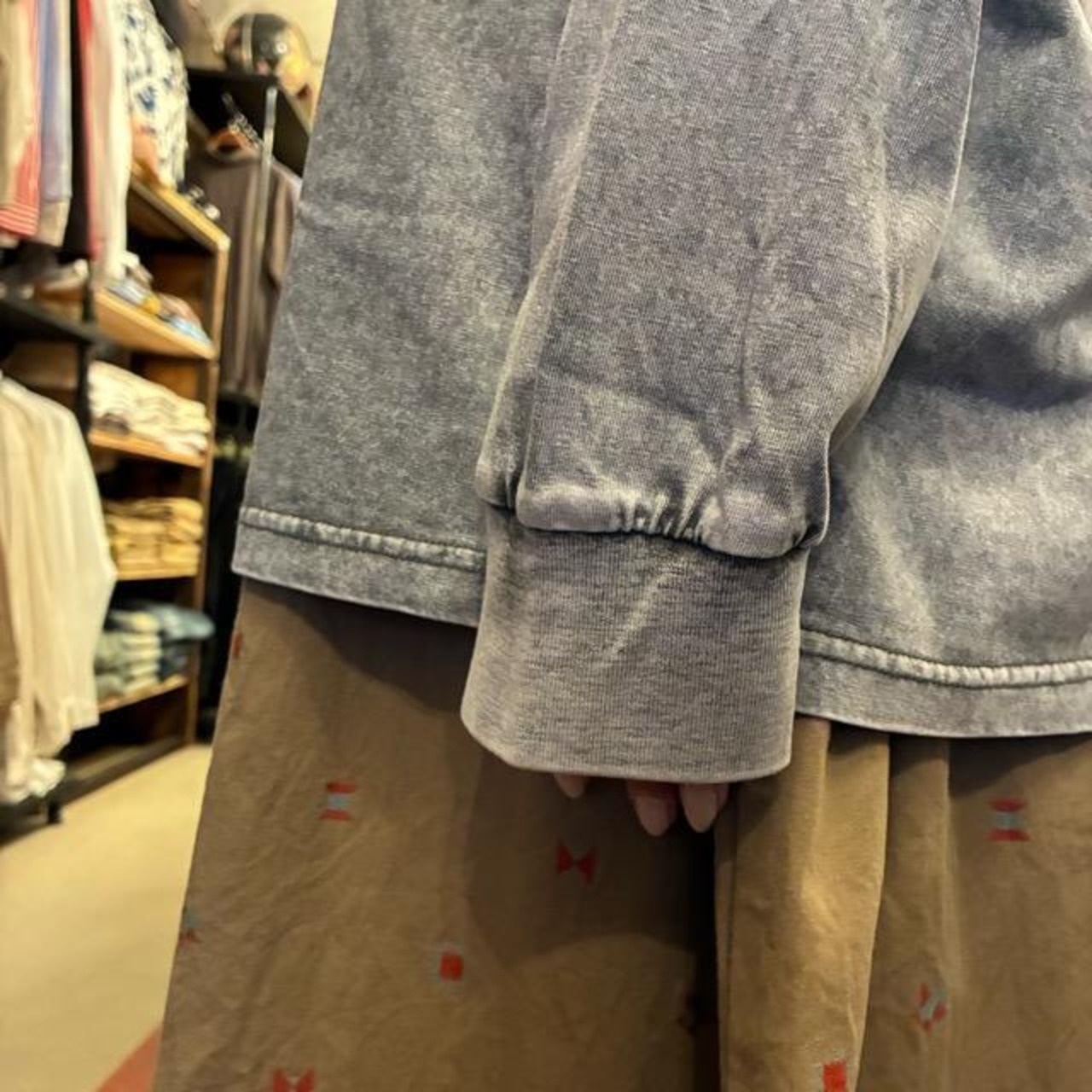 TOPANGA Lady's TOPANGA FIRECOUNTRY Pigment dyed T-shirt Life of seaside Gray　ピグメントダイ長袖Tシャツ　ライフオブシーサイド　グレー　全4サイズ　