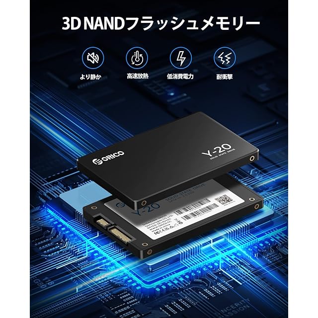 ORICO Y20 128GB 内蔵型SSD 2.5インチ 7mm 3D NAND採用 SATAIII 6Gb/s