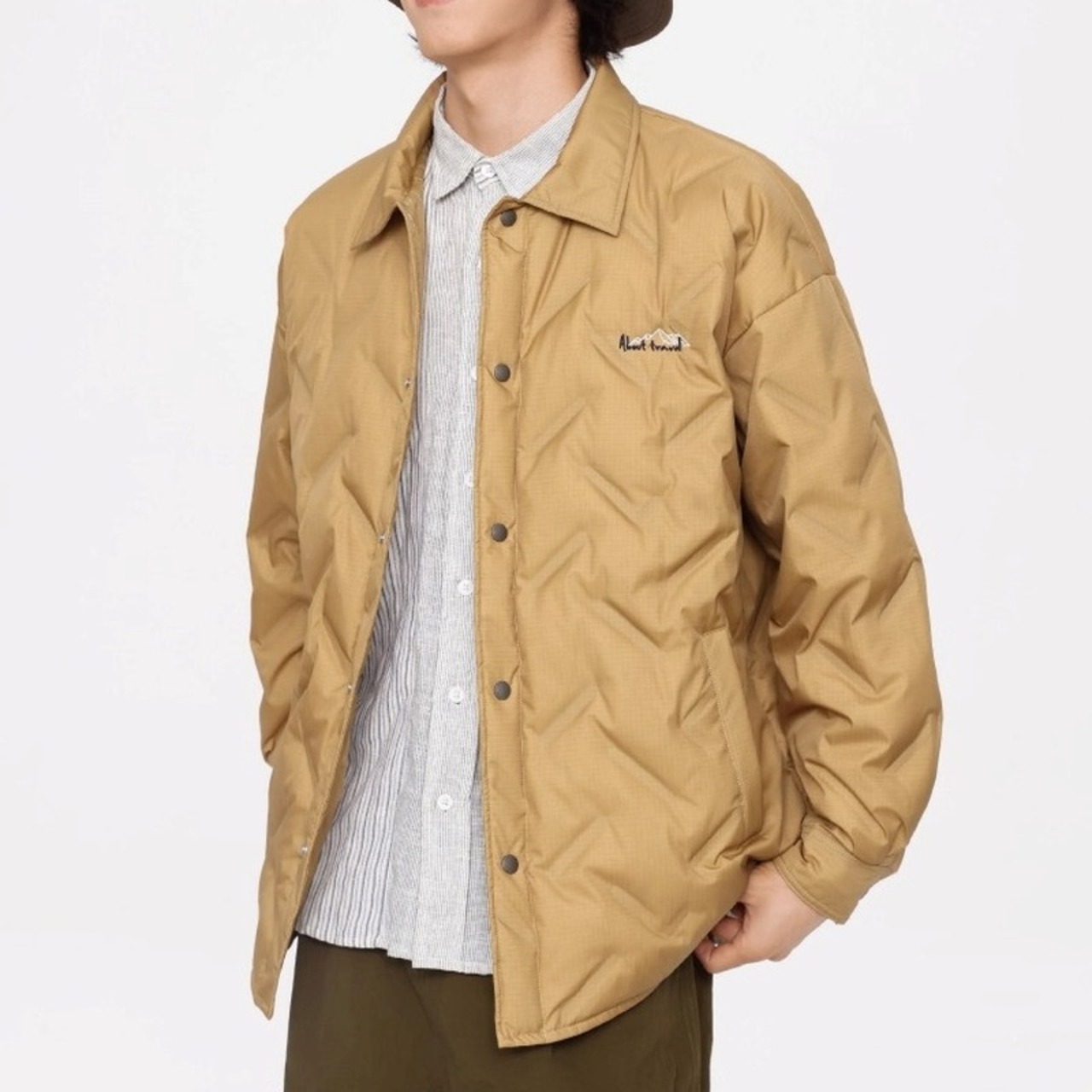 Long Sleeve Shirt Collar Hip Length Padded Jacket ◇3color H0907