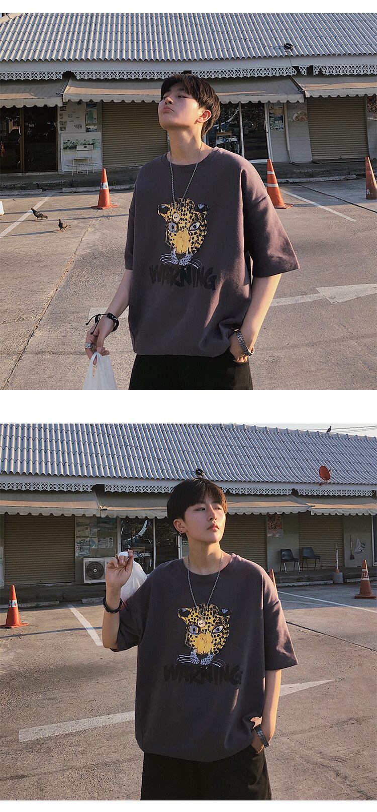 全3色 Tシャツ カットソー プリント カジュアル シンプル