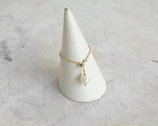 本真珠・島田 様ご依頼商品（アコヤパール）１粒チェーンリング（k1-1pr）