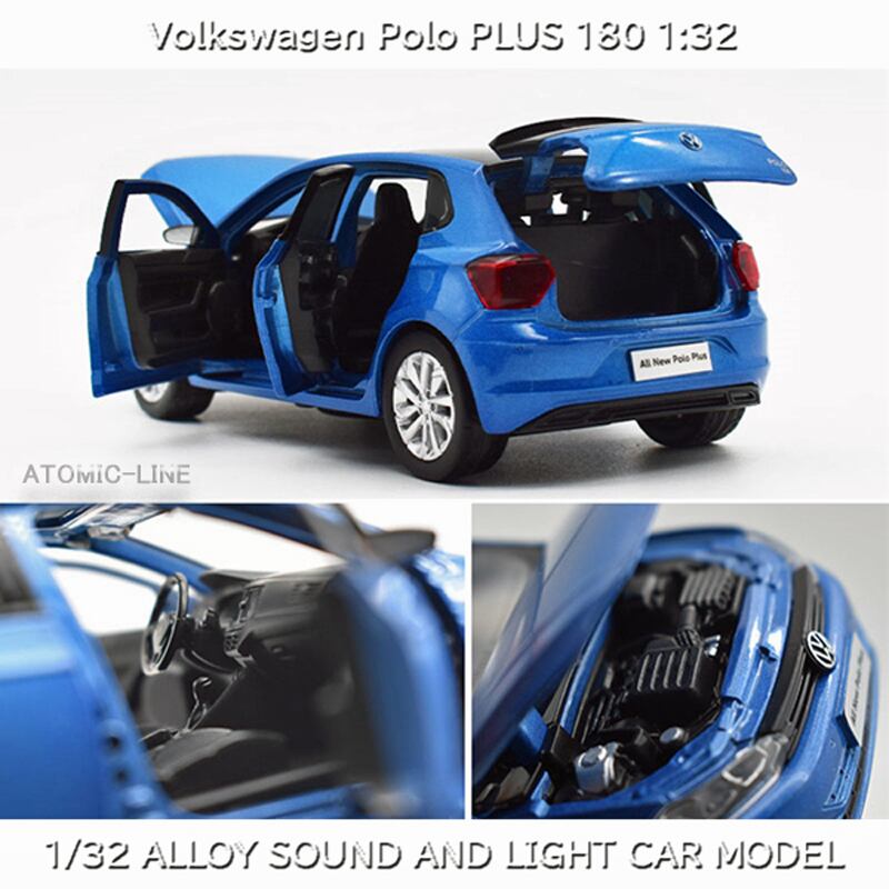 フォルクスワーゲン POLO ポロ 1/32 ミニカー 全3色 ライト点灯