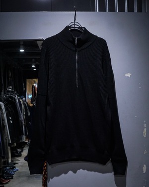 【add (C) vintage】“Z Zegna” Minimal Black Half Zip Knit