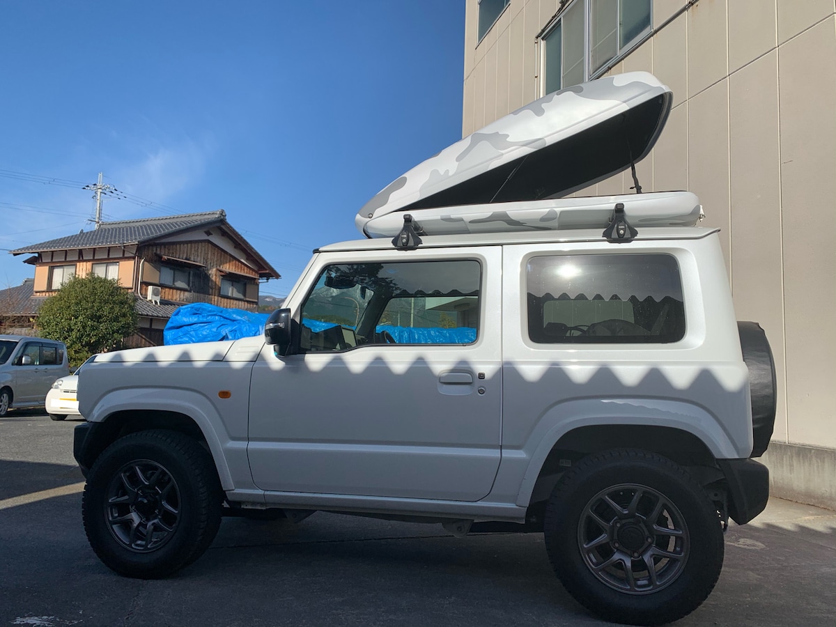 中型ルーフボックス（新型ジムニーピッタリサイズ） 白系迷彩  