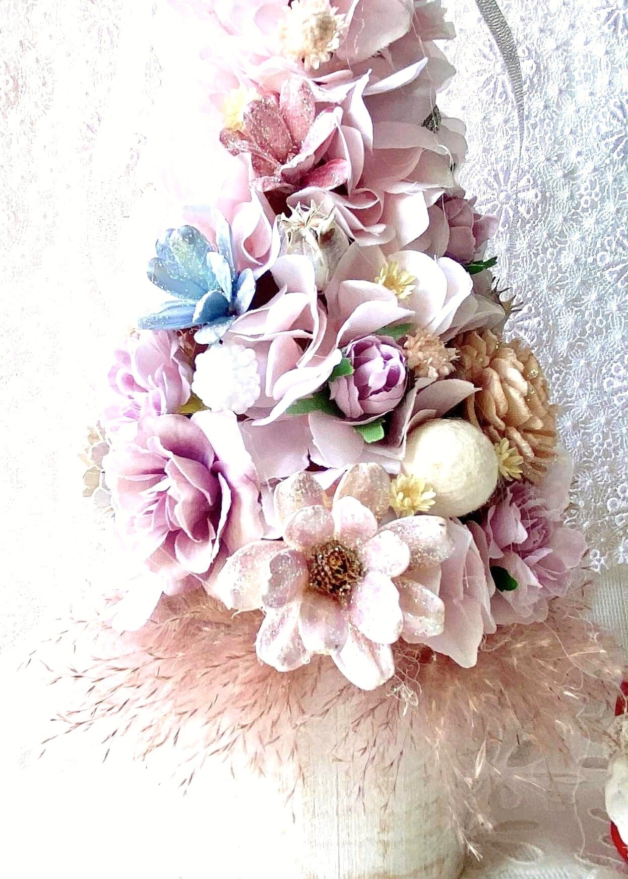 【HK-003】やさしさ咲くパステルピンクのクリスマスツリー｜心ときめく冬の飾り