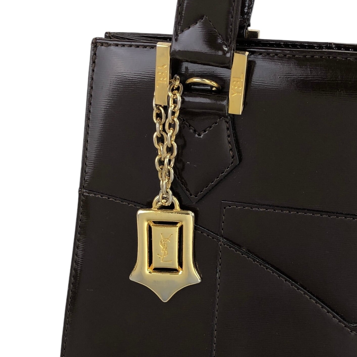 Yves Saint Laurent イヴ・サンローラン ハンドバッグ ブラウン YSL