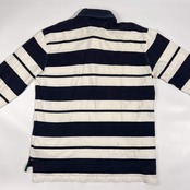 TOMMY HILFIGER トミーヒルフィガー ボーダー 天竺 長袖 ポロシャツ XL/ホワイト×ネイビー メンズ