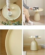 サイドテーブル ベッド用 ベッドサイドテーブル ベッドサイド 家具 サイドソファテーブル コンパクト エンドテーブル 寝室 リビング クリーム色 シンプル 北欧 韓国風 おしゃれ ヨーロピアン ナチュラル 円形 ラウンド