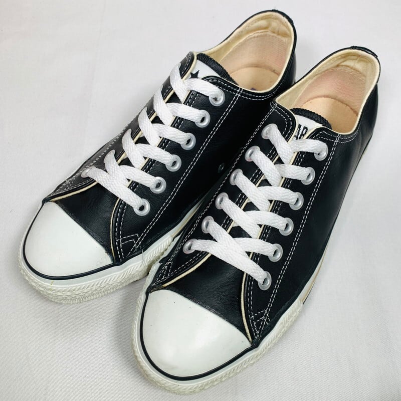 90's CONVERSE コンバース ALL STAR LOW LEATHER オールスターロー レザースニーカー 黒 ブラック  ミントコンディション US7 25.5cm USA製 箱付き 希少 ヴィンテージ BA-1468 RM1837H | agito vintage  powered by ...