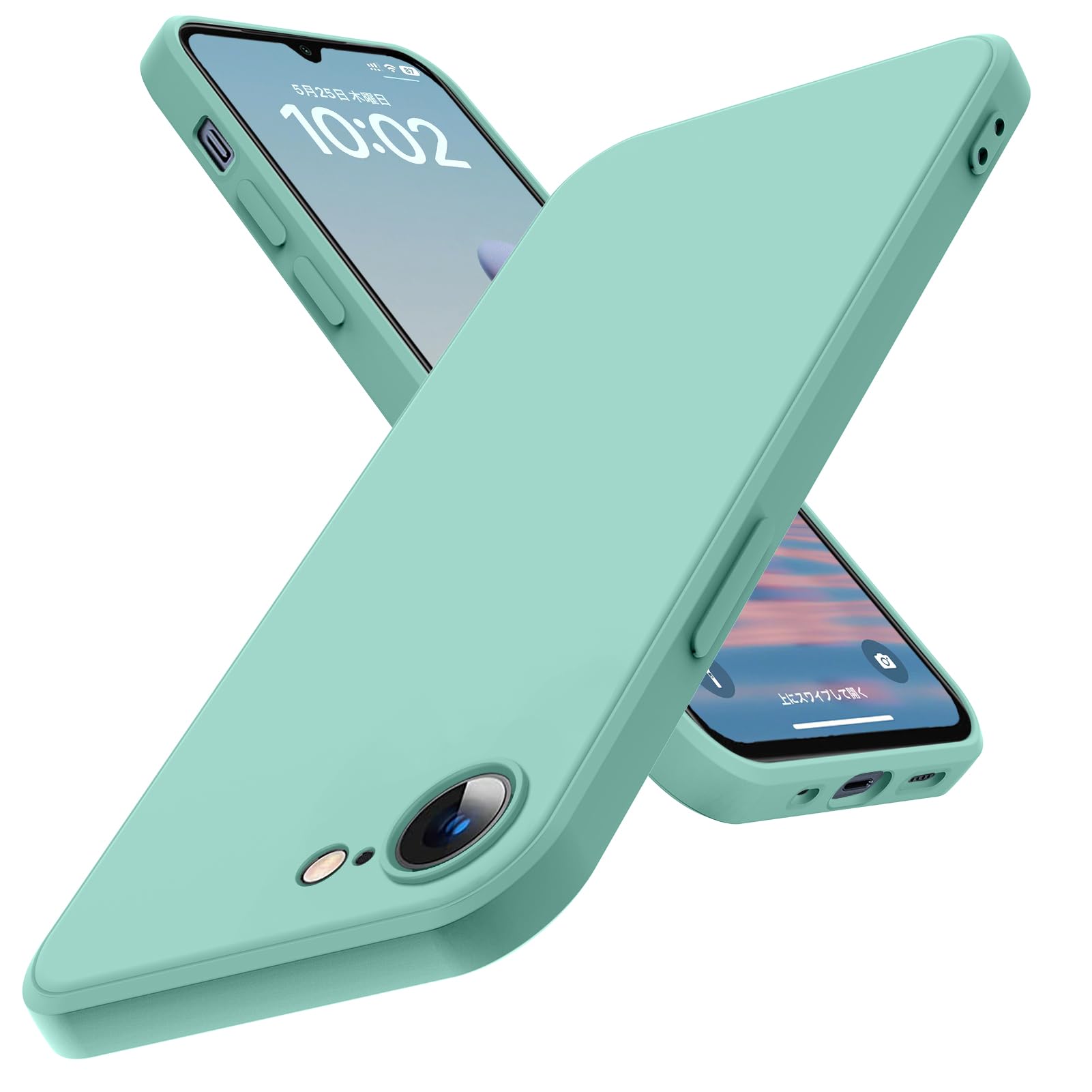 WZOYXOC と互換性のある iPhone SE3/SE2/8/7 用のケース 耐衝撃 TPU 液状シリコン 柔軟性 薄型 ライト青