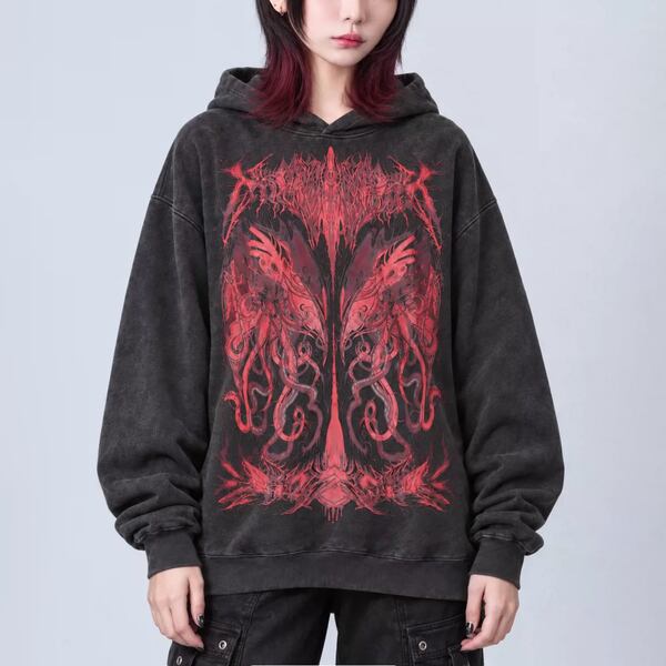 クトゥルフグラフィック ヴィンテージ加工フーディ(ruf_03300)