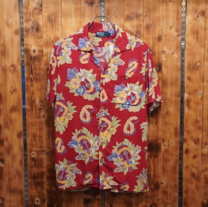 ralphlauren レーヨン 開襟シャツ S/ラルフローレン オープンカラーシャツ アロハシャツ