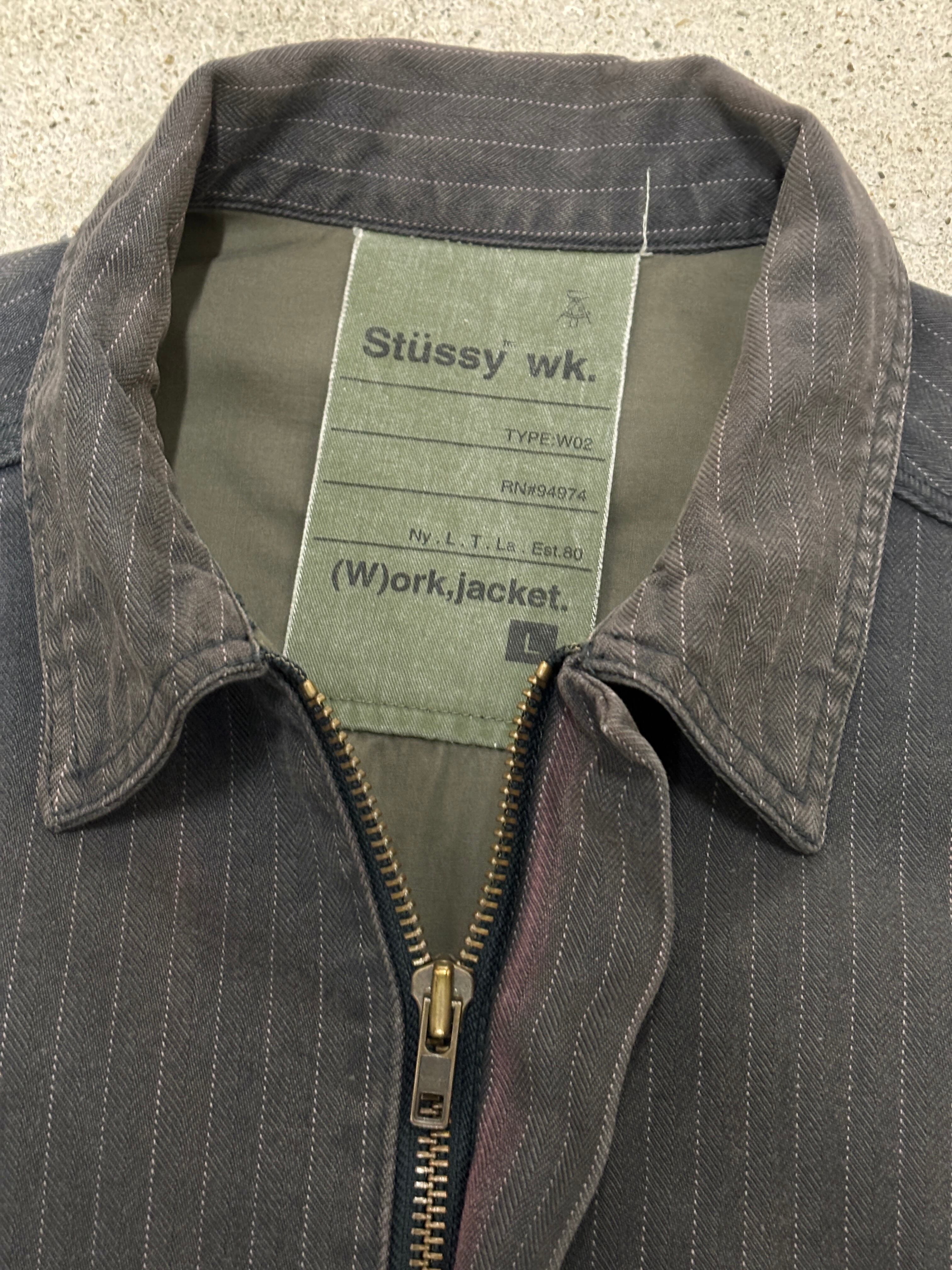 00s OLD STUSSY/Work Jacket/L/ワークジャケット/STUSSY WK/刺繍ロゴ