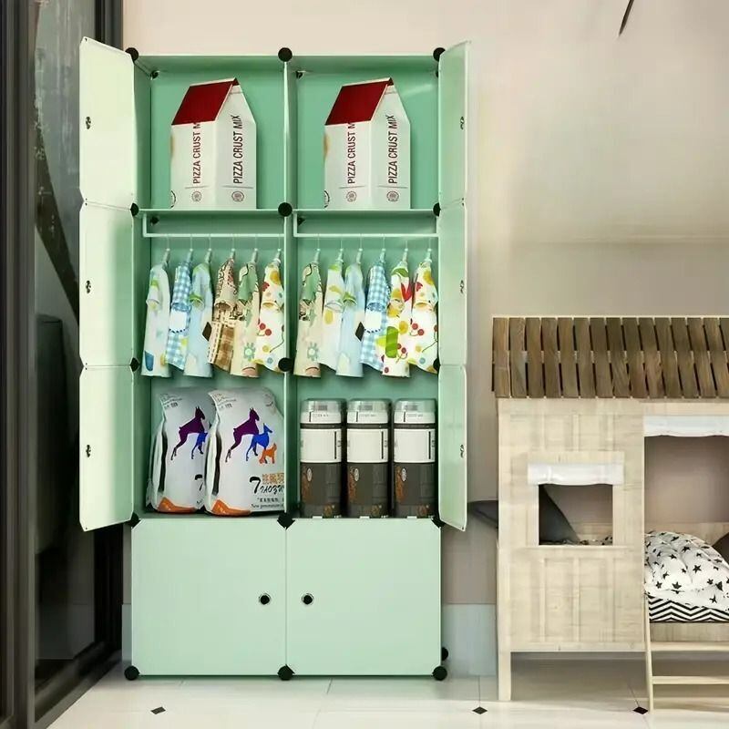 組み立て式クローゼット かわいい 子供部屋 収納キャビネット 洋服