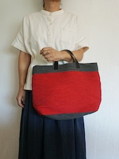oricago 裂き織りバッグ レッド