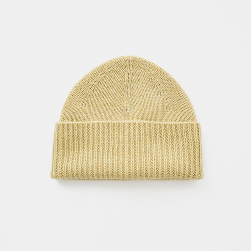 mature ha.／knit cap - lamb wool／yellow