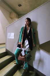 【STEVIE 】PILE STRIPE LONG PANTS