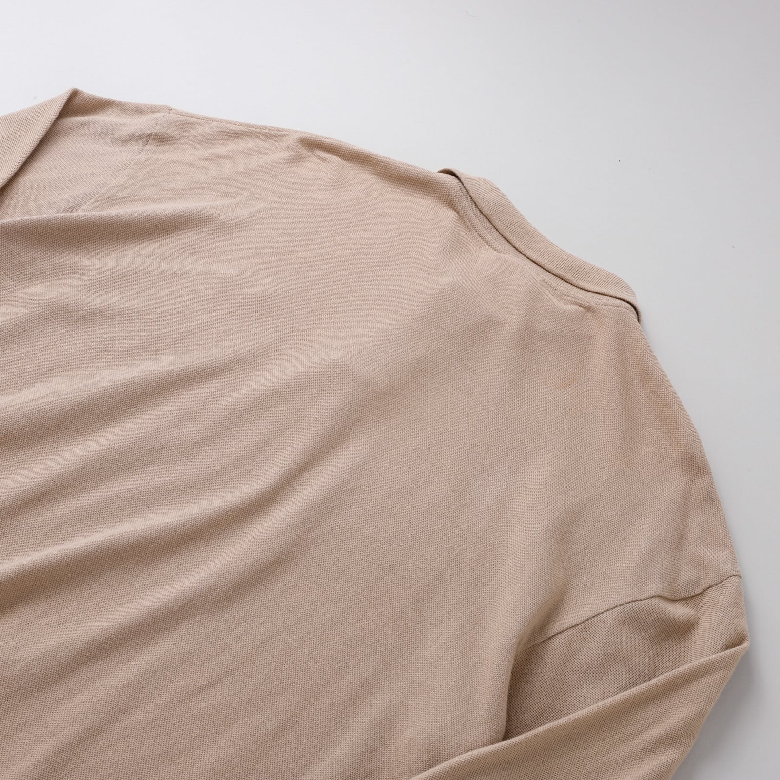 美品】Vintage LACOSTE made in France long sleeve polo shirt beige