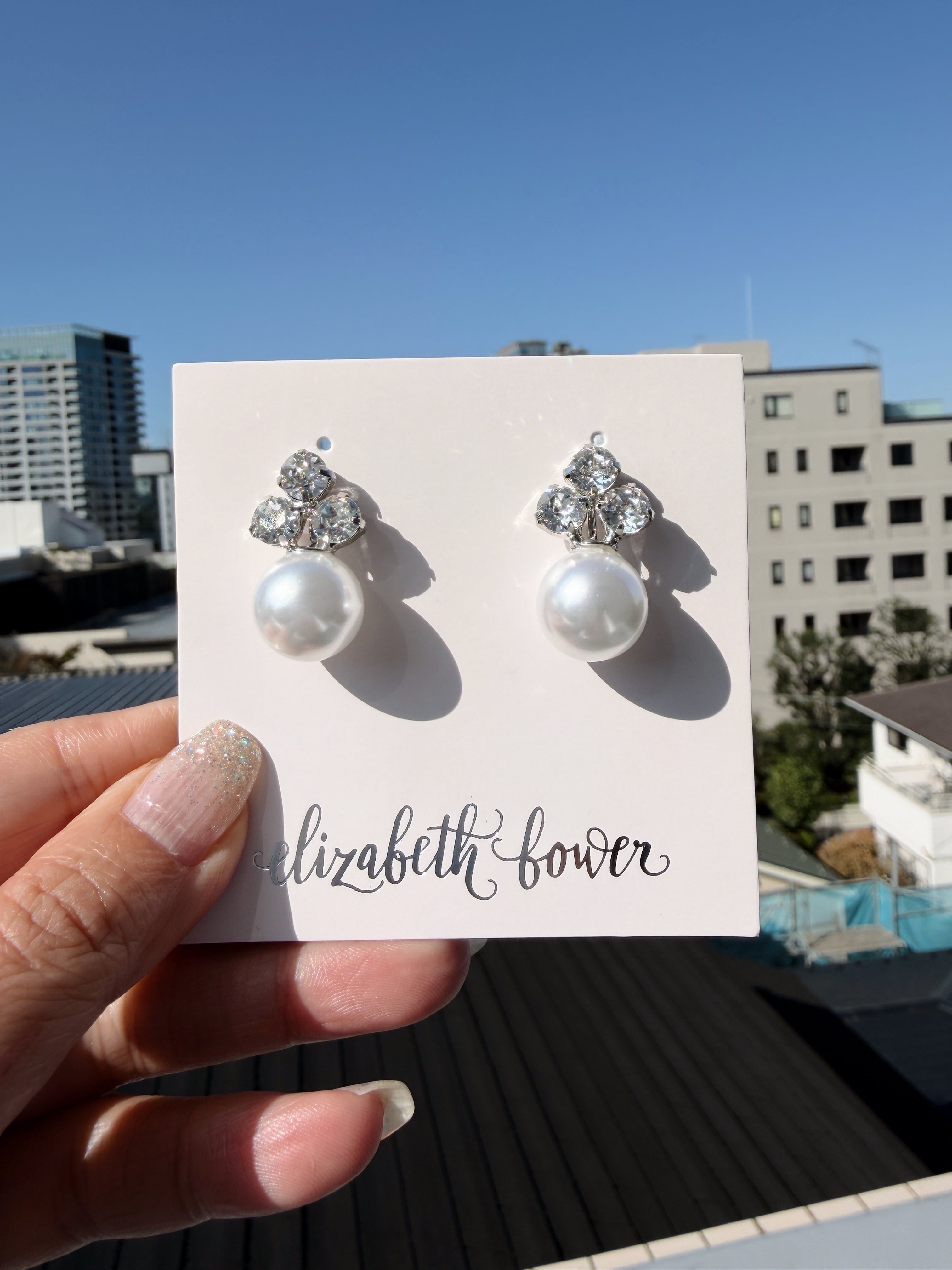 Elizabeth Bower】Triplet Duet Stud イヤリング シルバー