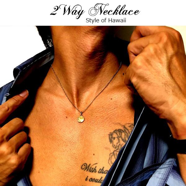 ハワイアンジュエリー メダル ネックレス コイン スクロール ゴールド