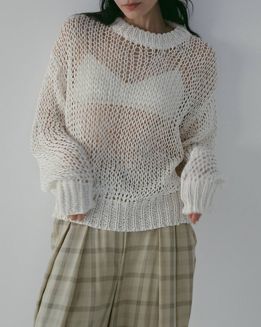 【 anuke 】Tapeyarn Loose Knit