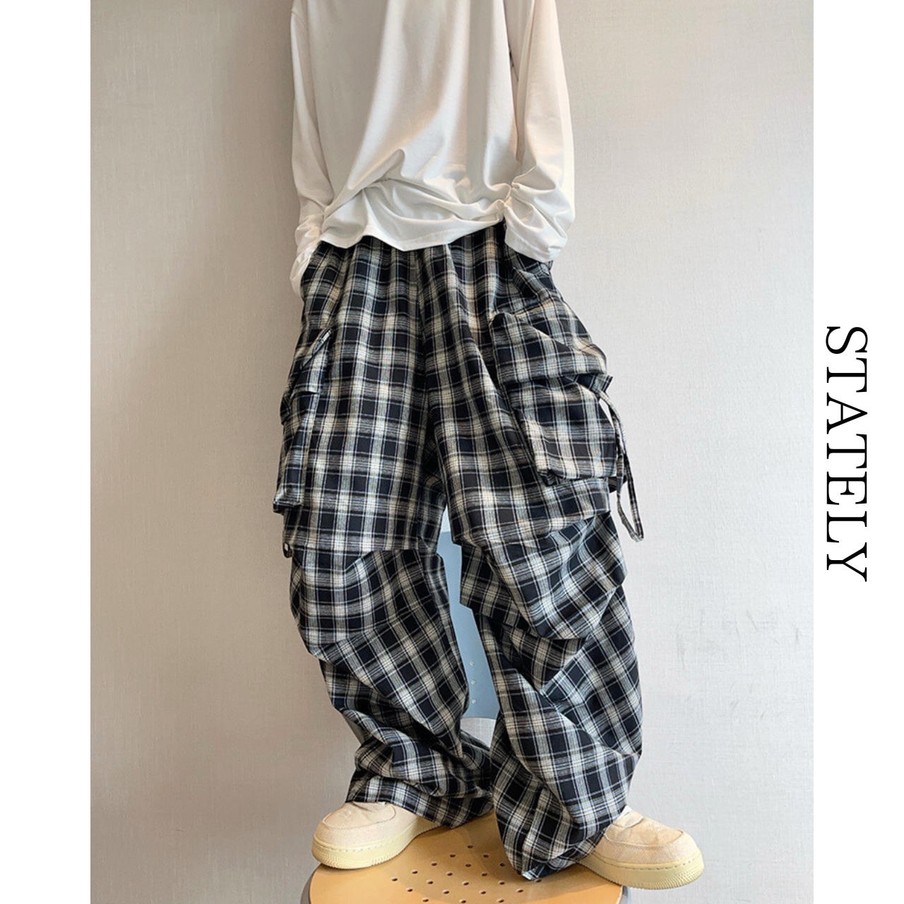 Oversize Plaid Cargo Pants_B25・画像5
