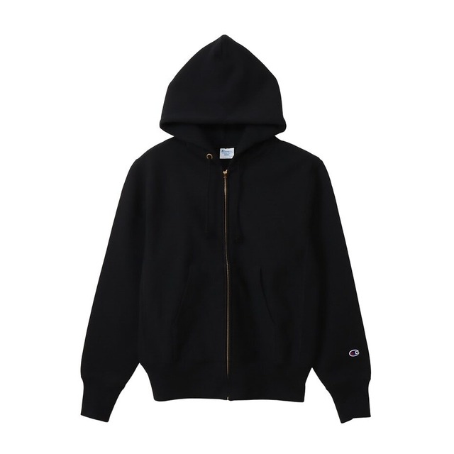 CHAMPION (ﾁｬﾝﾋﾟｵﾝ) - RW ZIP HOODED SWEATSHIRT (ﾘﾊﾞｰｽｳｨｰﾌﾞｼﾞｯﾌﾟﾌｰﾃﾞｯﾄﾞｽｳｪｯﾄｼｬﾂ) 090ﾌﾞﾗｯｸ