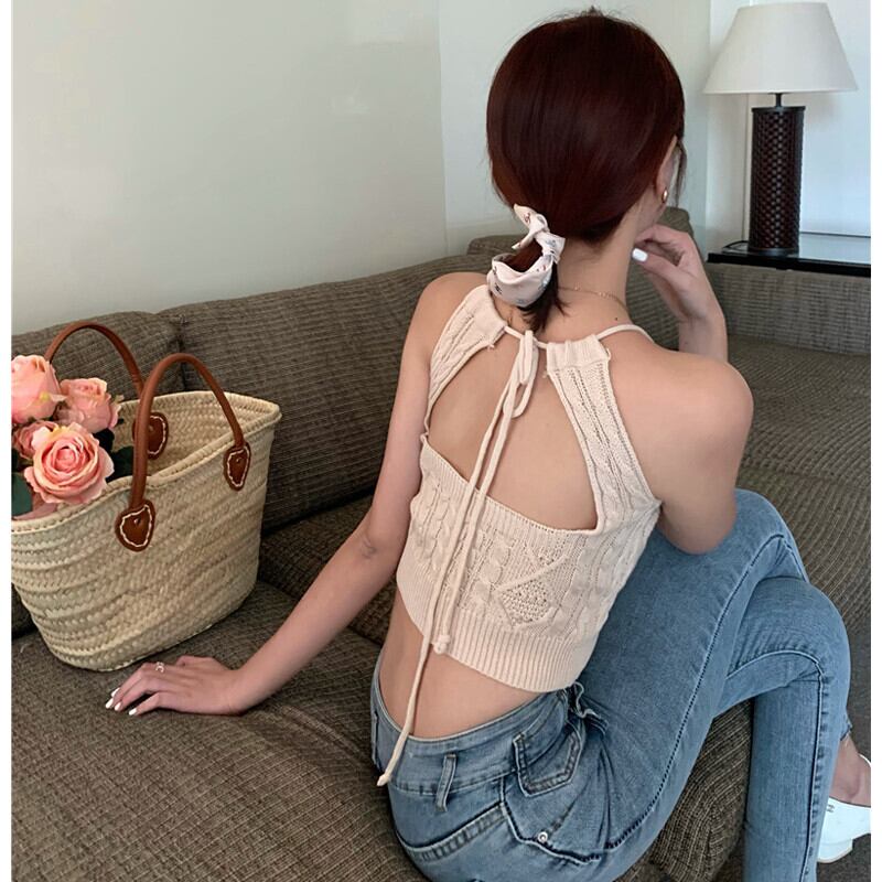 バックショートレーストップス サマーレッド 夏物 ガールズファッション5532302066