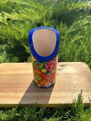 ペトリキウカ塗り　木製ペンスタンド　(ティモシェンコ作)
