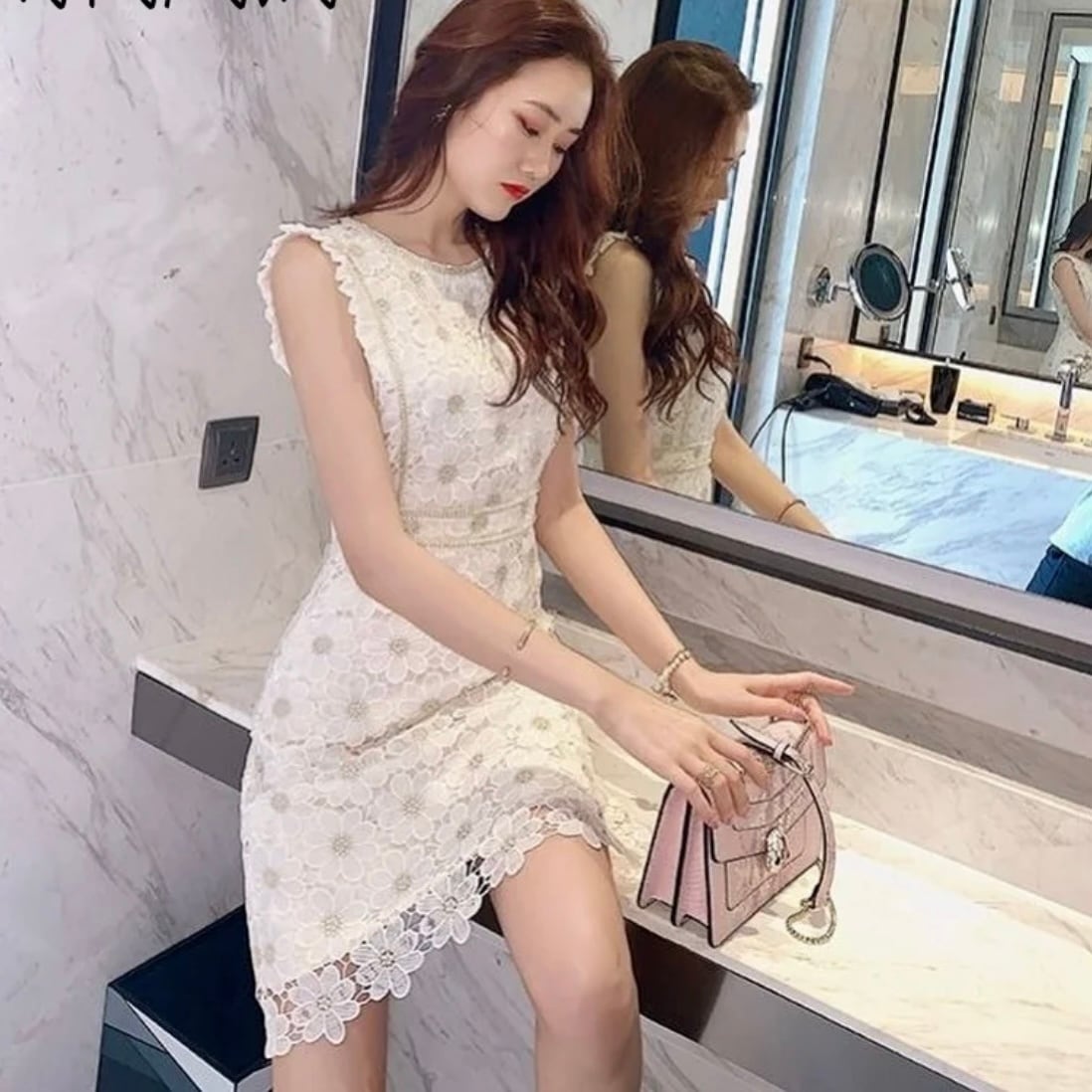 花柄レースミニワンピ | select shop -pixie-