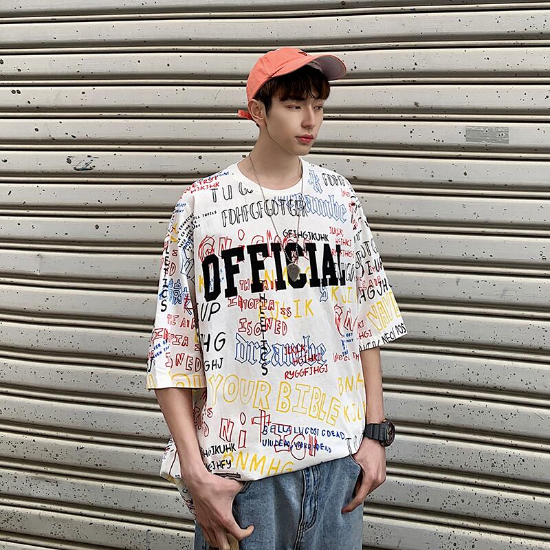 全1色 Tシャツ カットソー プリント カジュアル シンプル