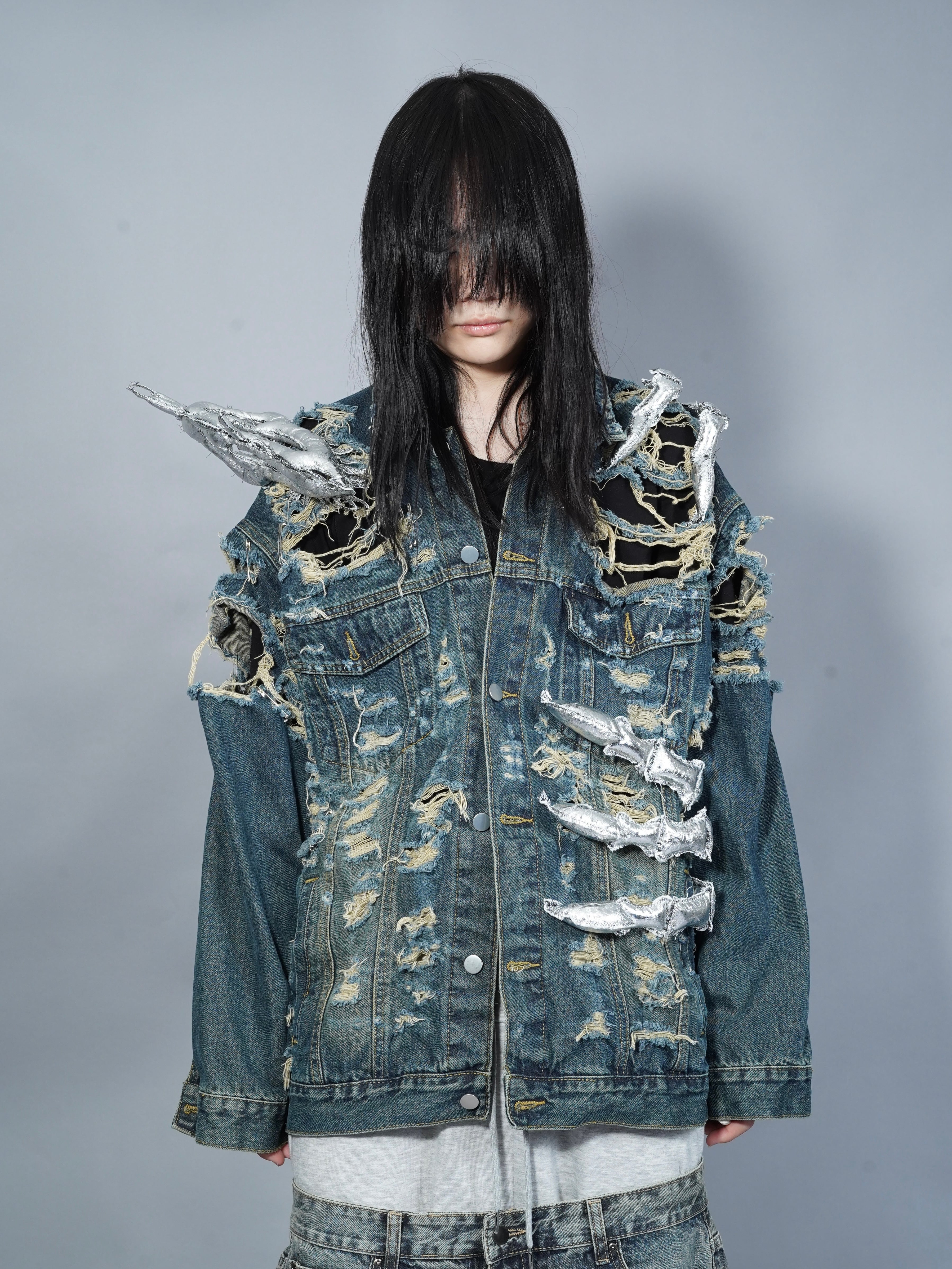 RUPTIVEY/RTY】anatomy T.rex damage denim jacket ”恐剥” | OVERTURE