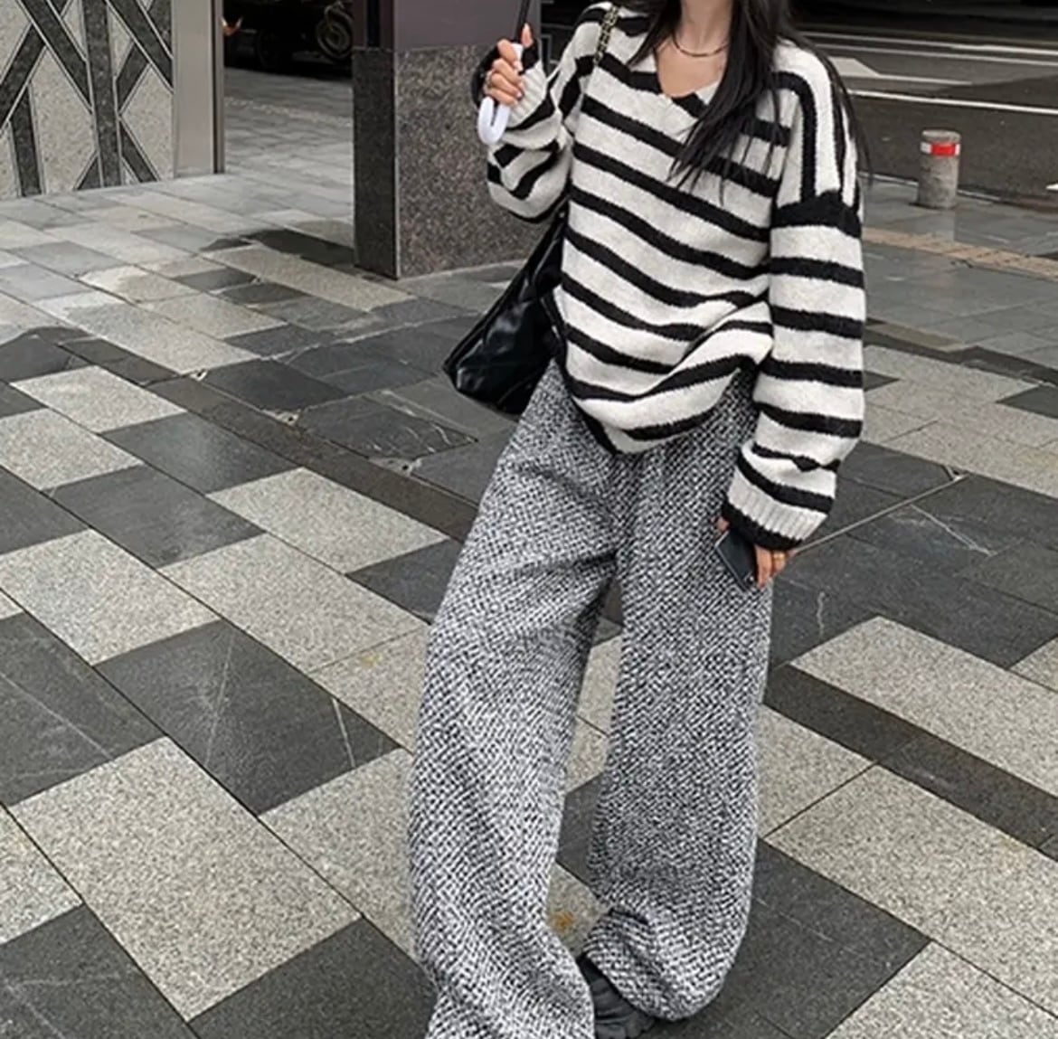2color / ツイードタックワイドパンツ | jbgcompany