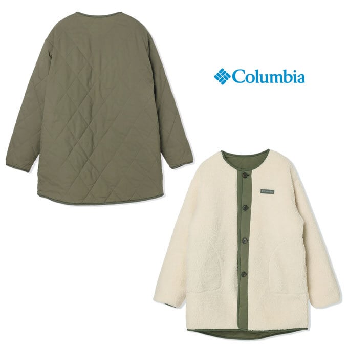 Columbia ウィメンズスウィングパークリバーシブルジャケット StoneGreen/Chalk カーキ W Swing Park  Reversible Jacket コロンビア リバーシブル キルティング ボア アウトドア 防風 防寒 OMNI-SHIELD PL6739