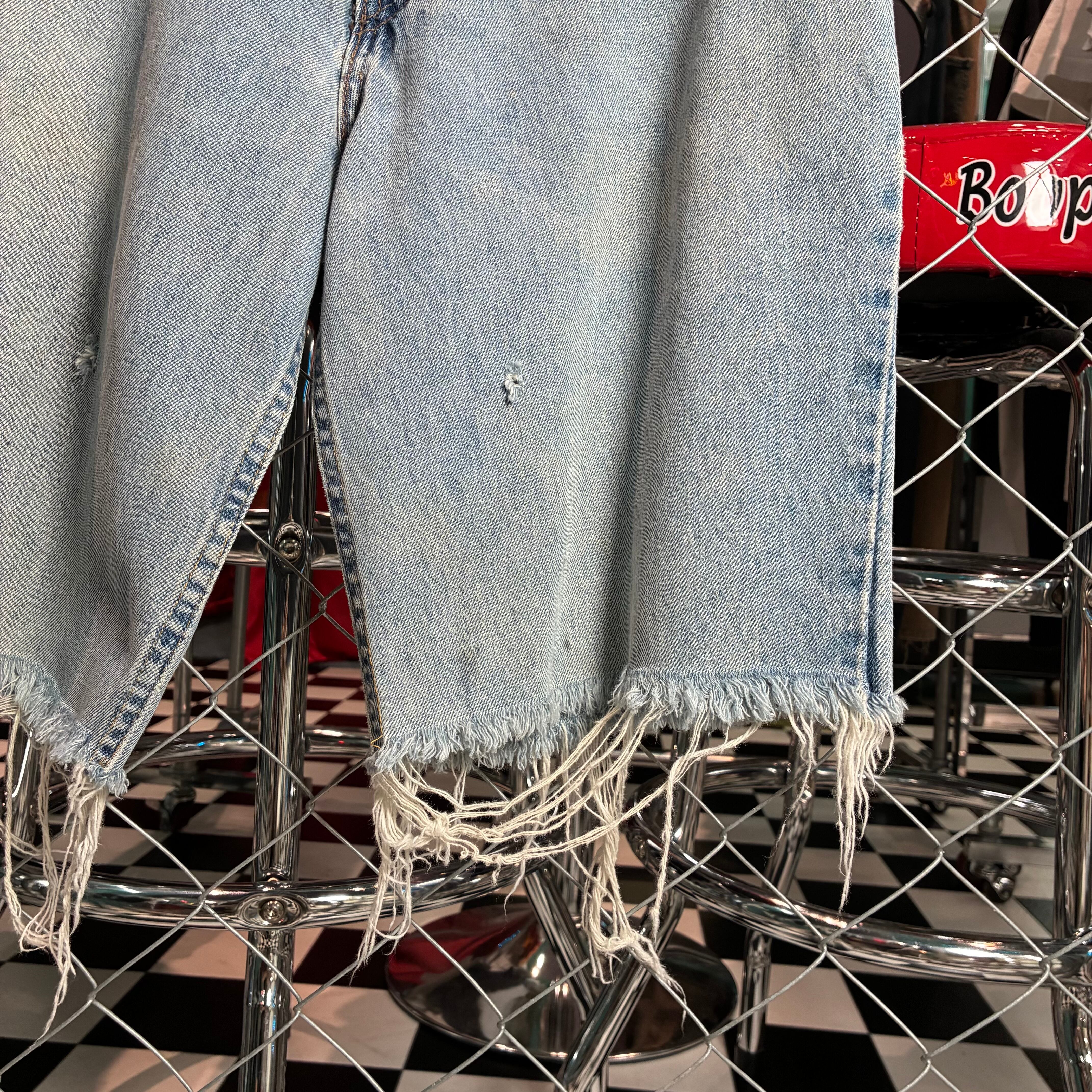 90s USA製 Levi's Silver Tab LOOSE カットオフショーツ W29 ブルー