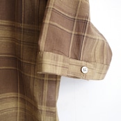 SINME リネンチェックH/Sシャツ