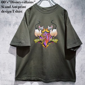 00's"Disney-villains"Si and Am print design T shirt