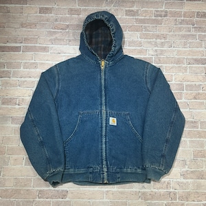 1990s CARHARTT DENIM ACTIVE JACKET KID'S L